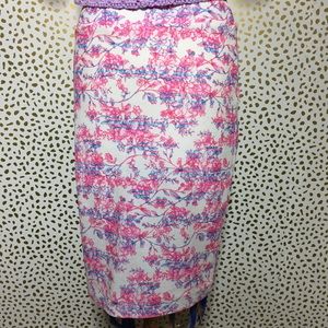 LuLaRoe Pink & Blue Floral Cassie Skirt
